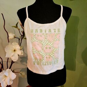 Radiate Positivity Cropped Tank Smiley World Size XXL
